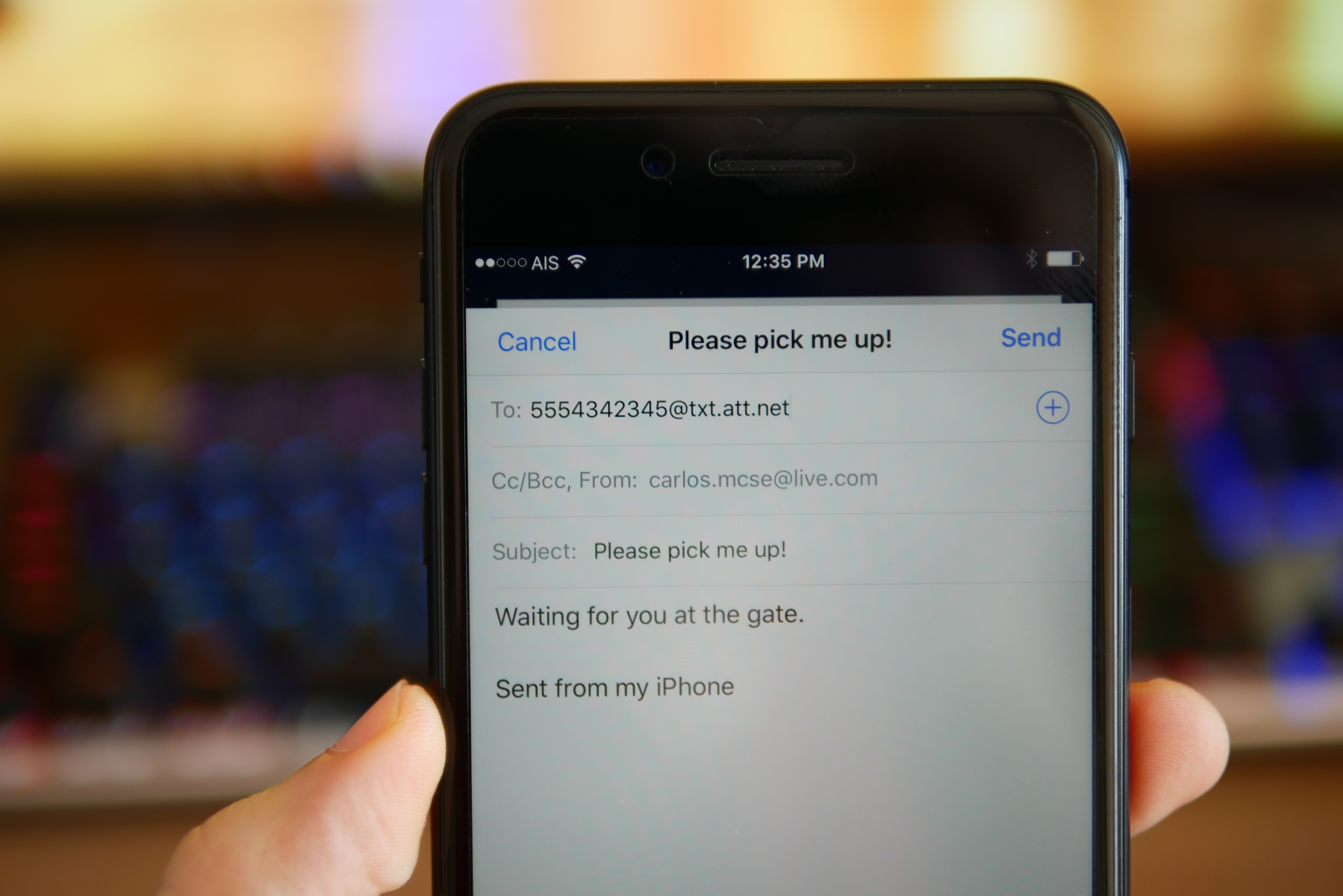 how to send a text from your email account message media