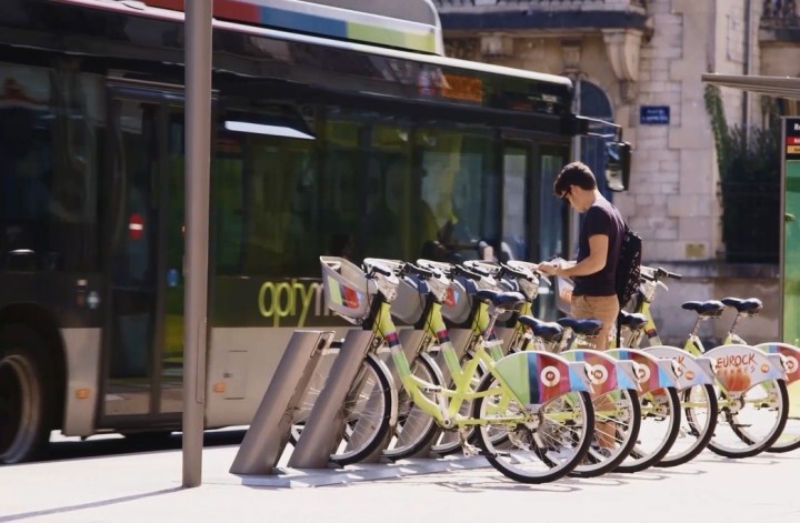 belfort france smart city urban transportation bus and bike sharing station