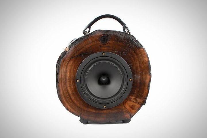 rockit log reclaimed wood bluetooth speaker logs kickstarter