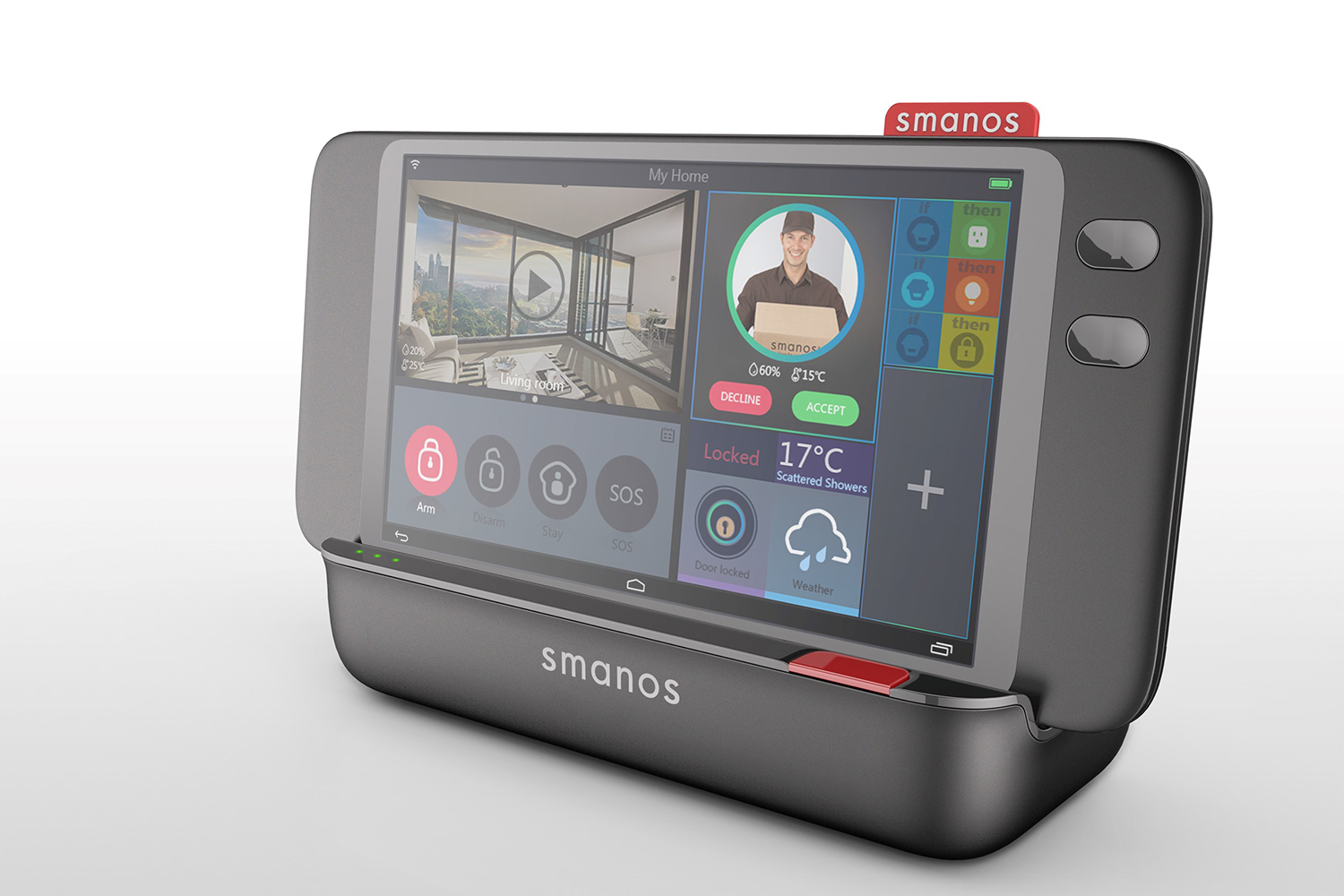 smanos wireless security smart home touchscreen controller 1
