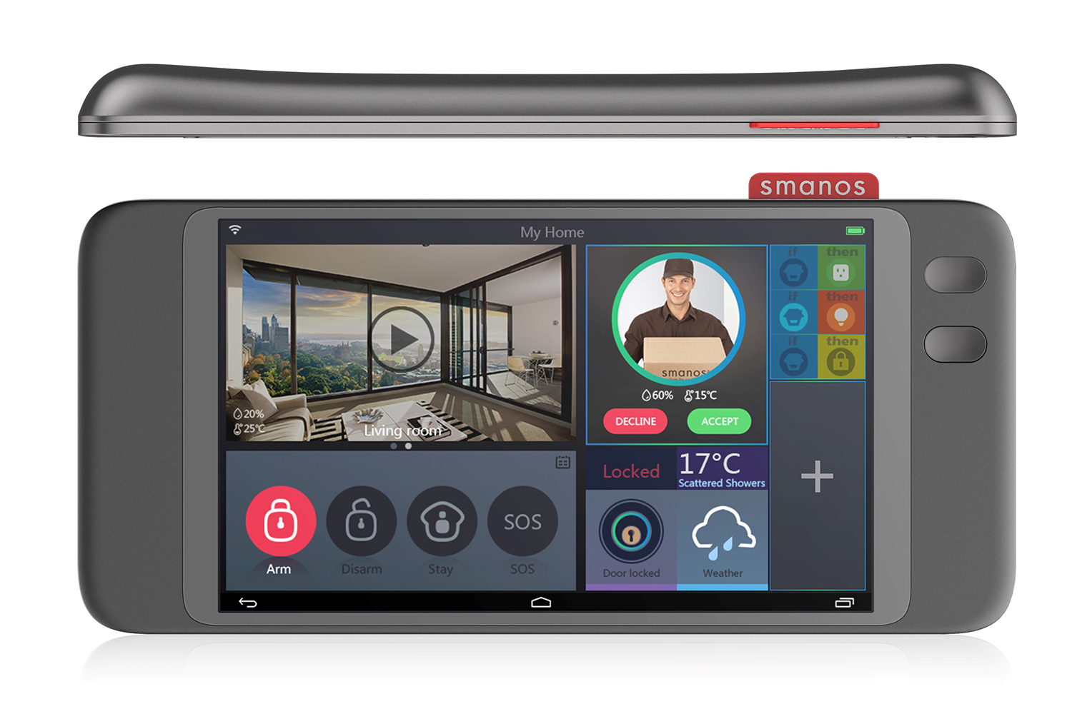 smanos wireless security smart home touchscreen controller 2