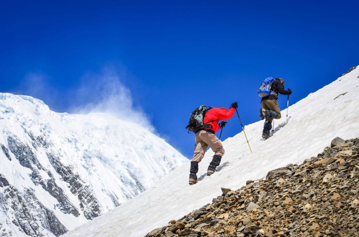 everest 53 vr experience climbers stock photo