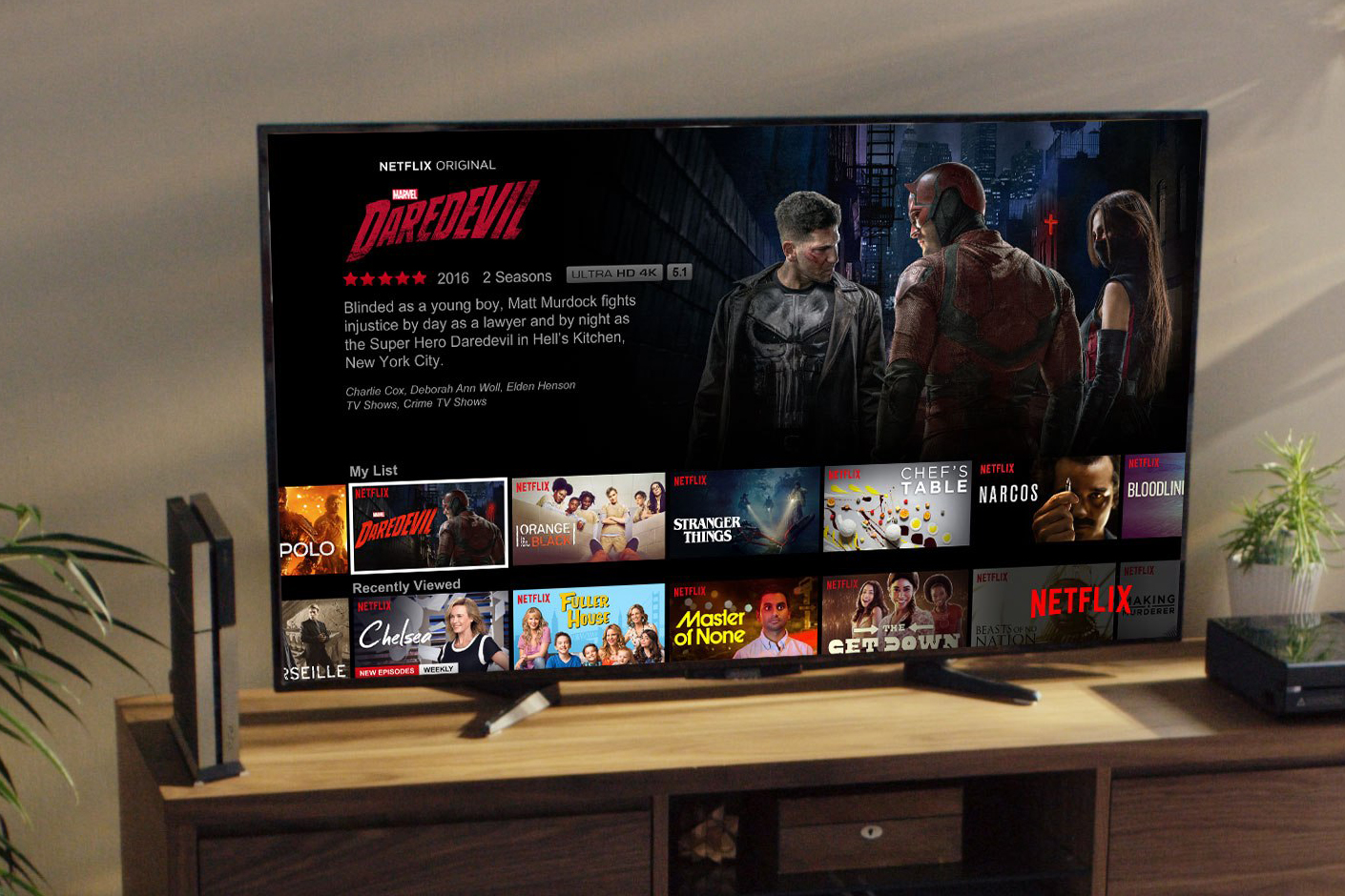 Netflix en un televisor.