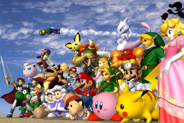 The full roster of fighters for Super Smash Bros Melee.