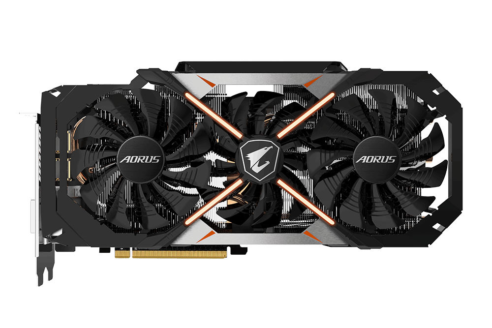 Gigabyte Aorus GeForce GTX  8G has three fans for advanced