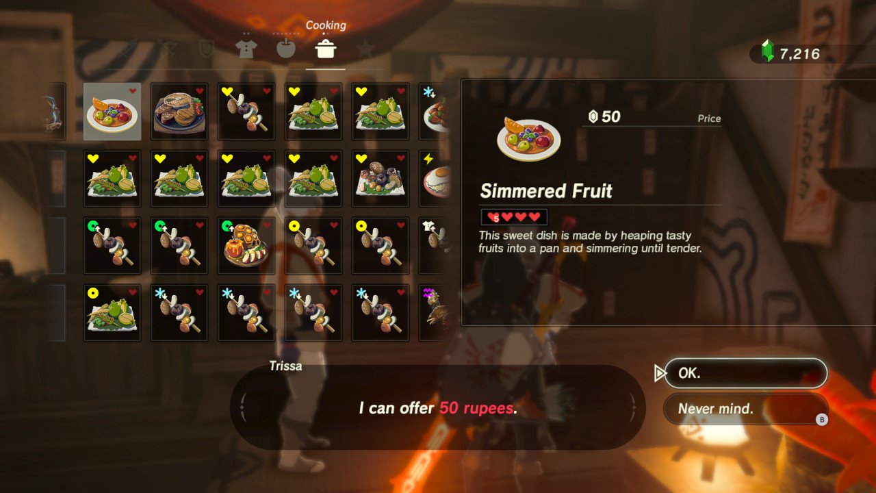 Full Effects of All Cooking Ingredients - Breath of the Wild - Imgur