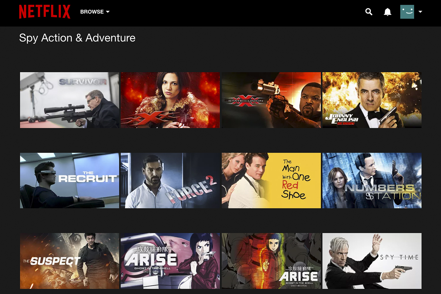 Varios títulos para elegir en la aplicación de Netflix.