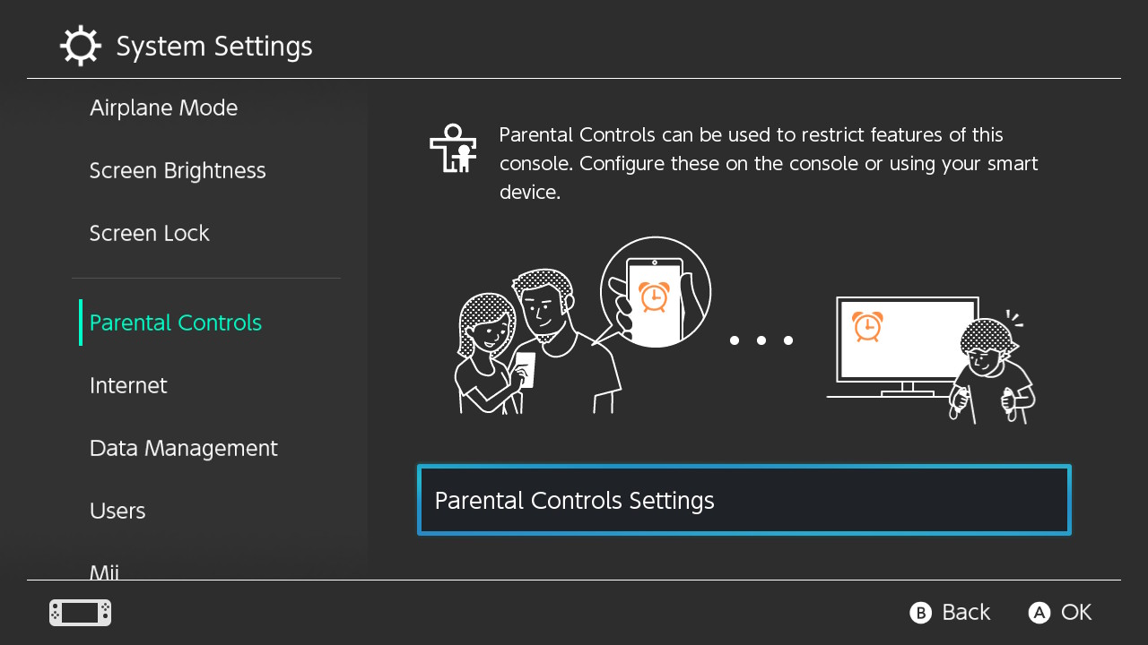how to set parental controls on the nintendo switch control settings