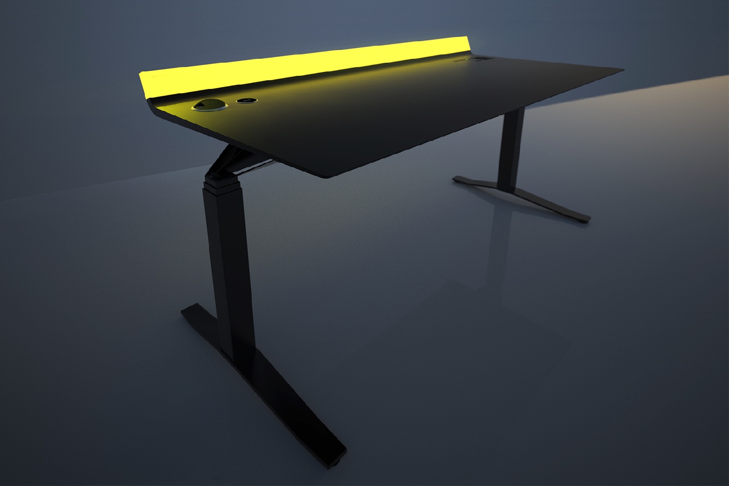 feature packed aerodesk standing desk 1600 yellow pro