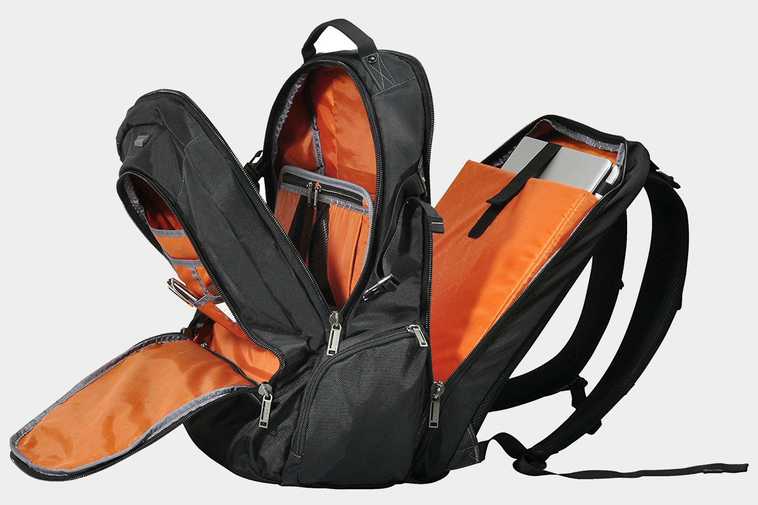 The Everki Titan backpack, opened.