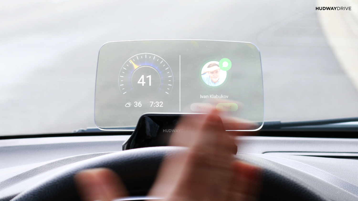 hudway drive heads up display hands on review gesture