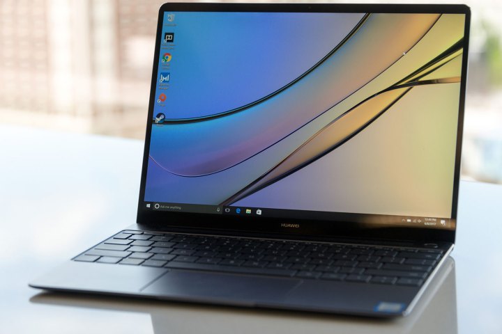 Huawei Matebook X on a table front view
