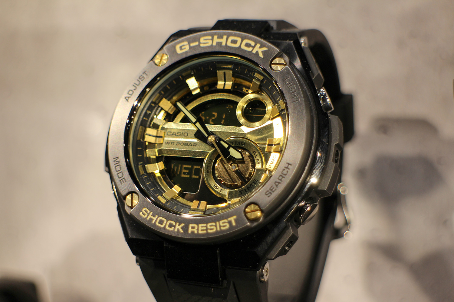 Casio G Shock black and gold