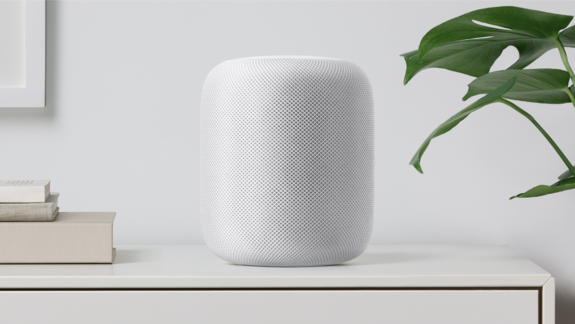 apple homepod speaker white shelf
