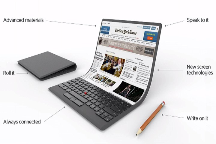 lenovo bendable thinkpad notebook prototype teased