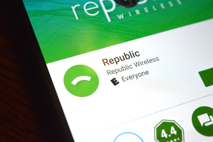 Крупный план приложения Republic Wireless. 