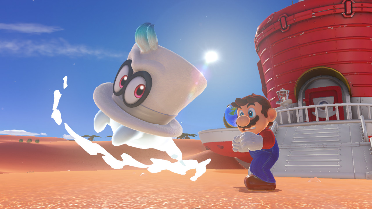 Mario odyssey 2 title screen with mario and cappy
