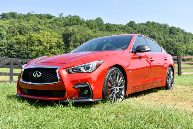 2018 Infiniti Q50 front shot of car angled to the left