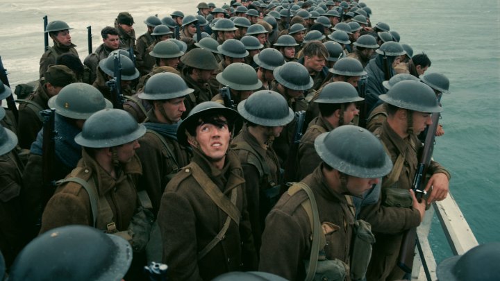 Soldiers gather on a boat in Dunkirk.