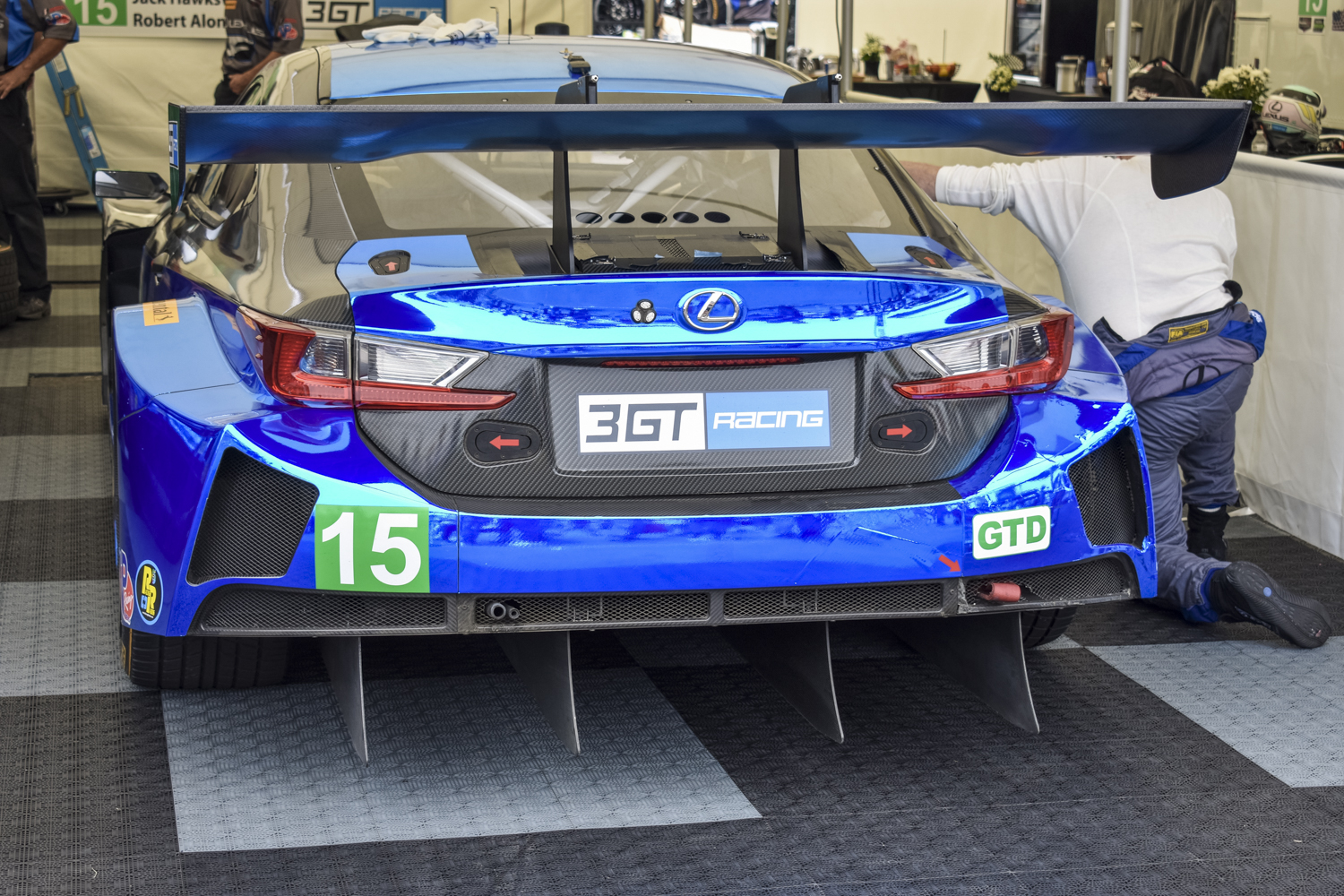 Backside of the Lexus RC F GT3 showing off the spoiler