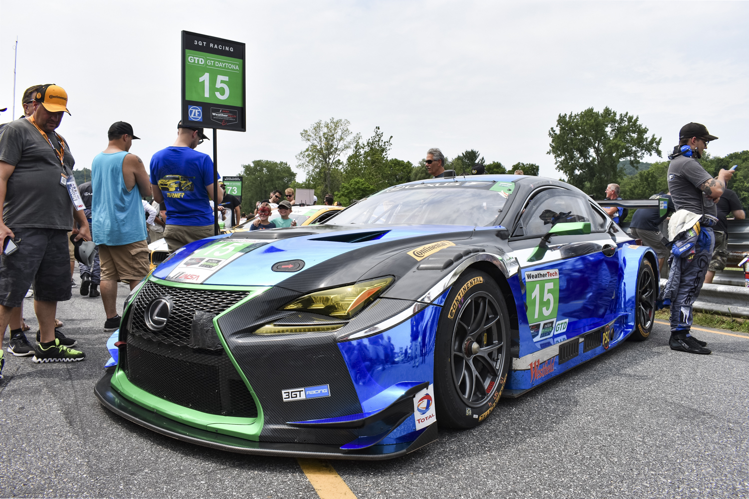 Wide shot of the Lexus RC F GT3 angled to the left