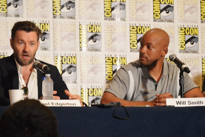 Joel Edgerton and Will Smith at San Diego Comic-Con 2017 for Bright on Netflix