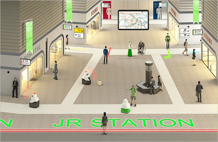 japan robots train stations jr east