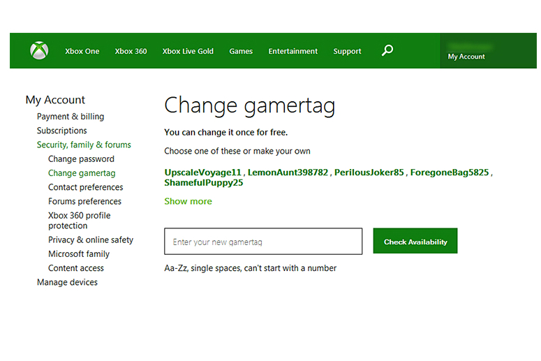 How to change your Xbox Live gamertag