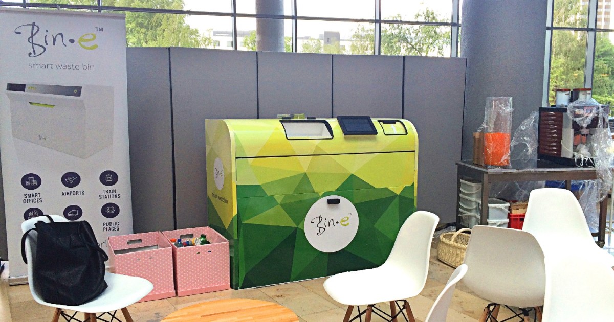 Bin-e Trash Can Scans, Sorts, And Compacts Your Rubbish Automatically