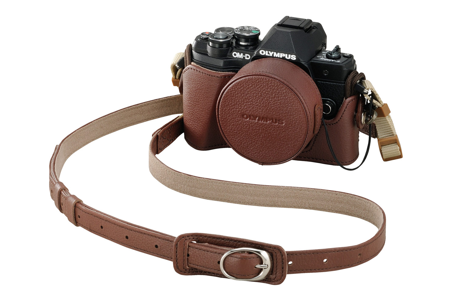 Olympus OM-D E-M10 Mark III black in brown leather case