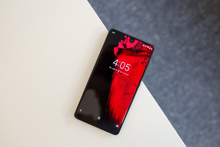 Essential phone review angle on table