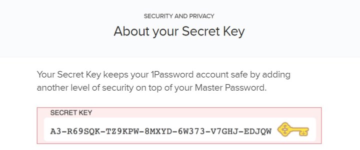 1 نمونه کلید رمز عبور مخفی.