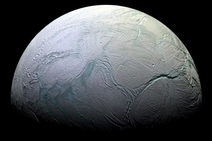 Saturn's geologically active moon, Enceladus.