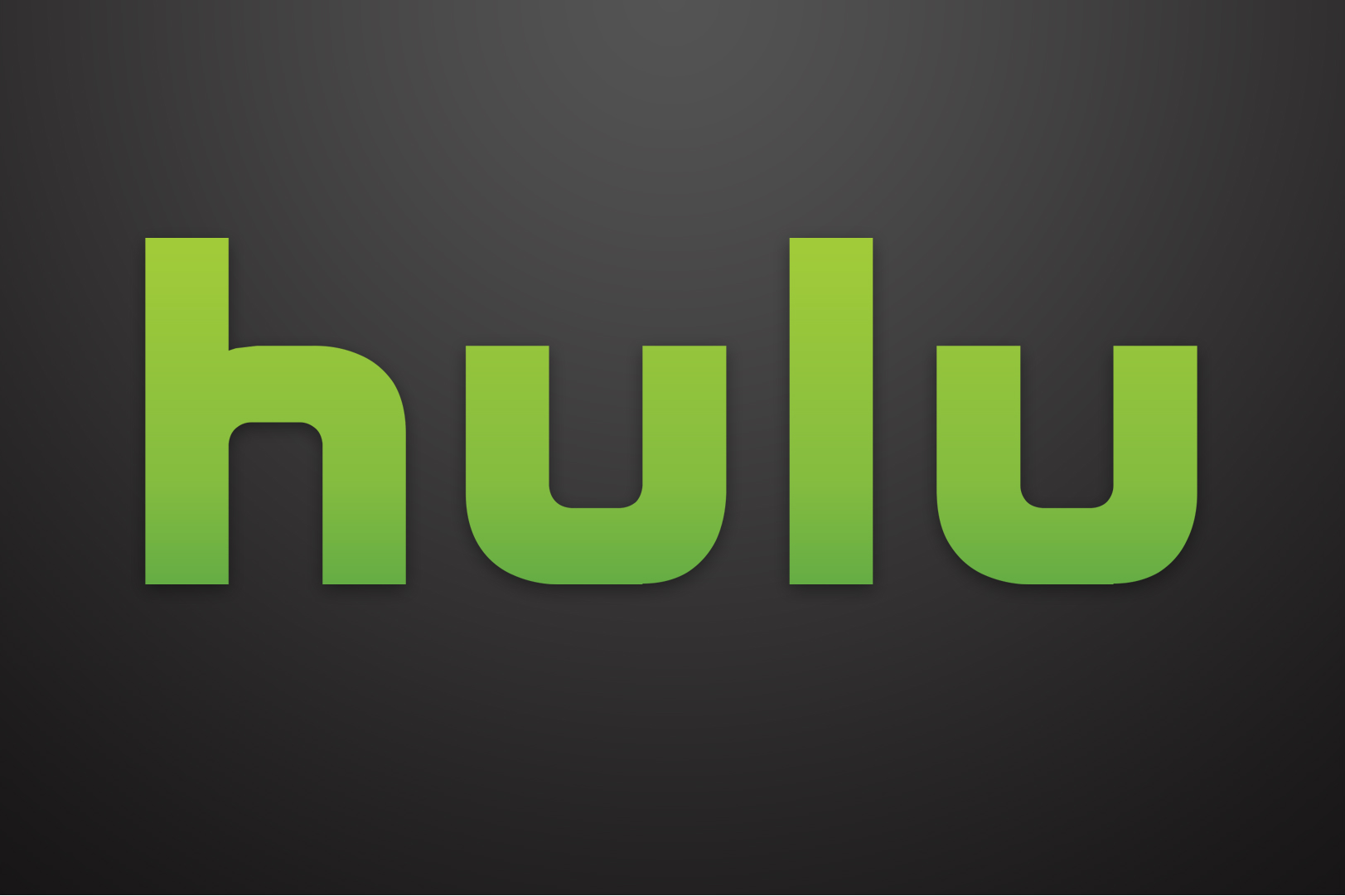 El logotipo de Hulu sobre un fondo gris.