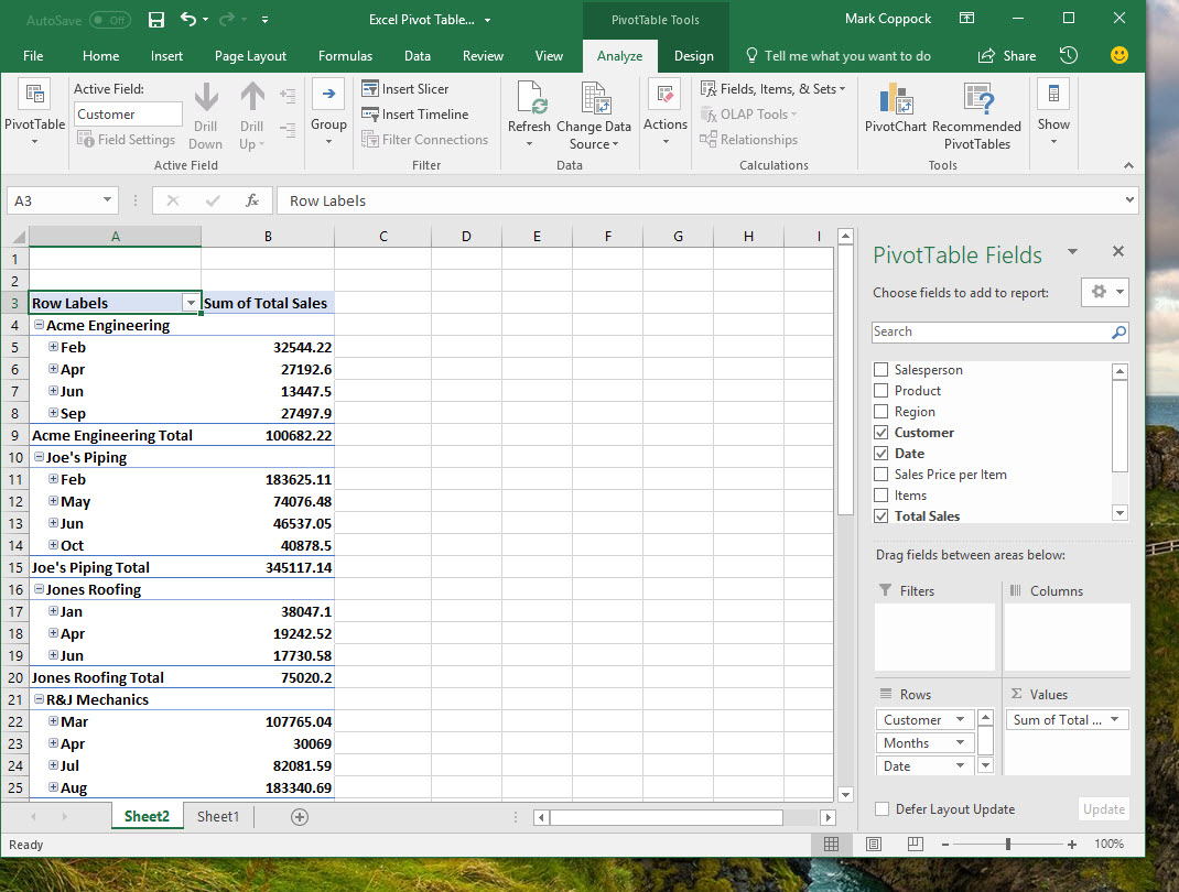 Pivot Table In Excel To Slice And Dice