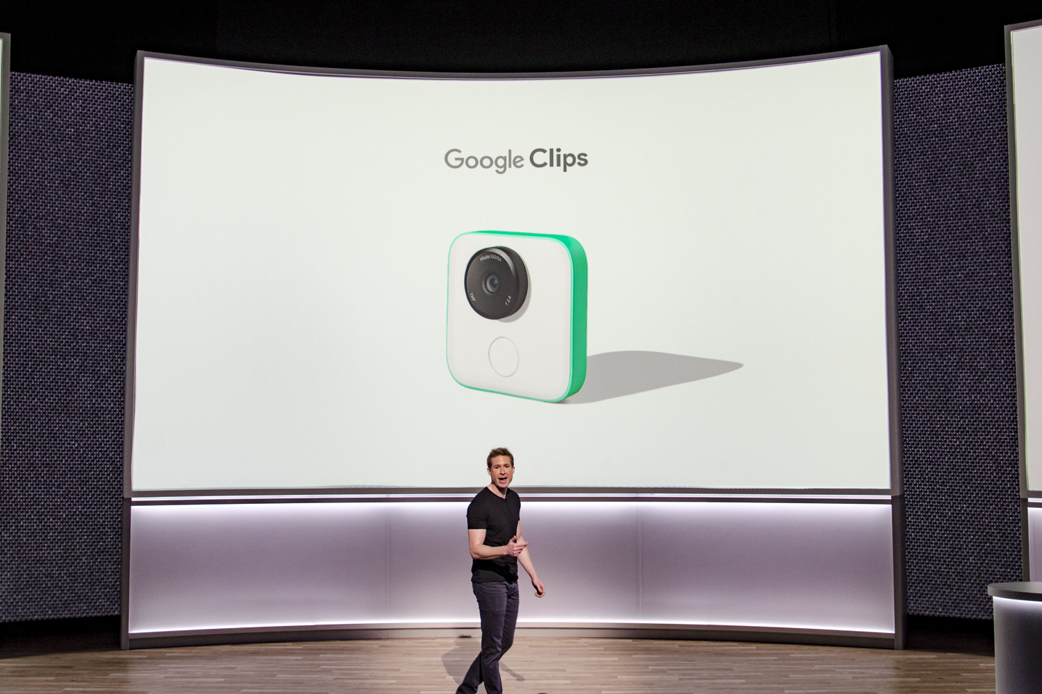 Google Clips on stage at October 4 event
