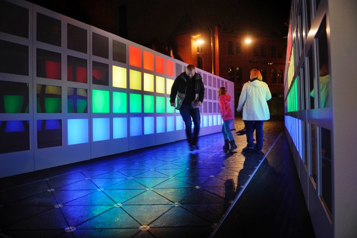 energy harvesting walkway berlin google and uk clean tech business pavegen unveil the largest ever at festival of lights 1