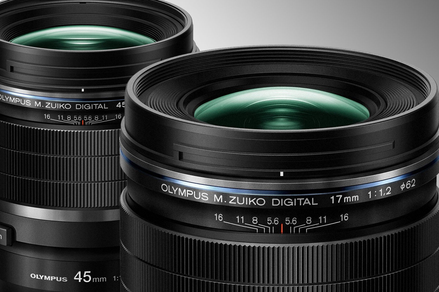Olympus 17mm f/1.2 and 45mm f/1.2 lenses