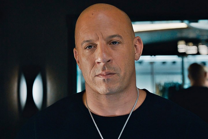 Vin Diesel stares in a scene from Fast 8.