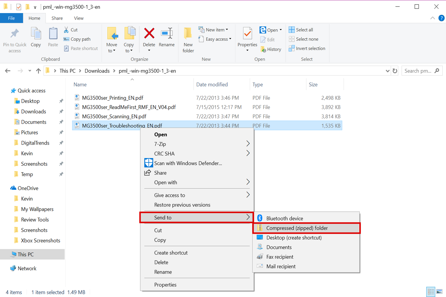  How to zip a file in Windows 10