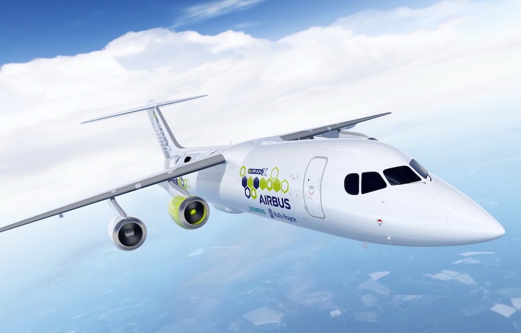 hybrid electric passenger plane rolls royce e fanx 3d graphic