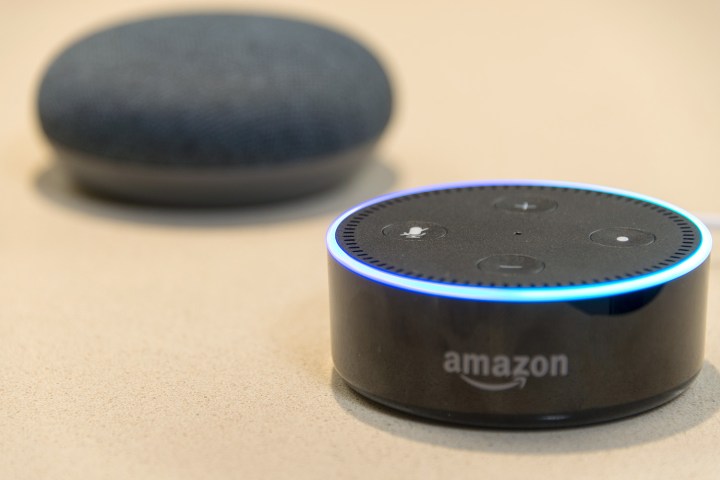 Google Home Mini vs Amazon Echo Dot echo close
