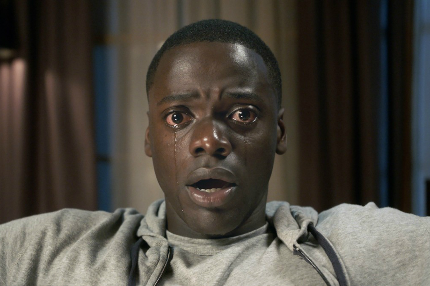 Chris chorando em "Get Out".