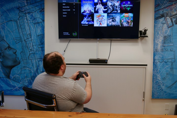 A person playing Xbox.