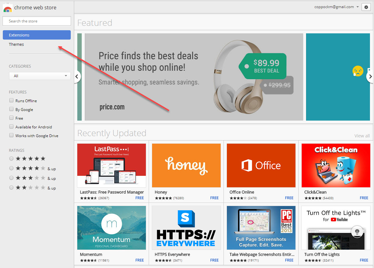 Chrome web store extensions