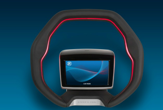 gesture-controlled steering wheel with touch screen