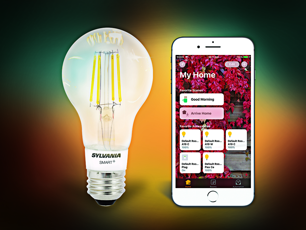 ledvance sylvania smart light bulbs filament and phone