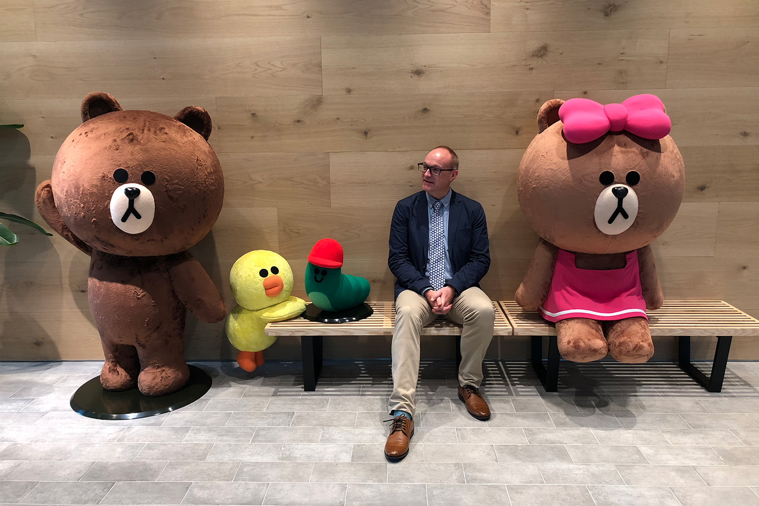 Line AI Andy and friends on bench