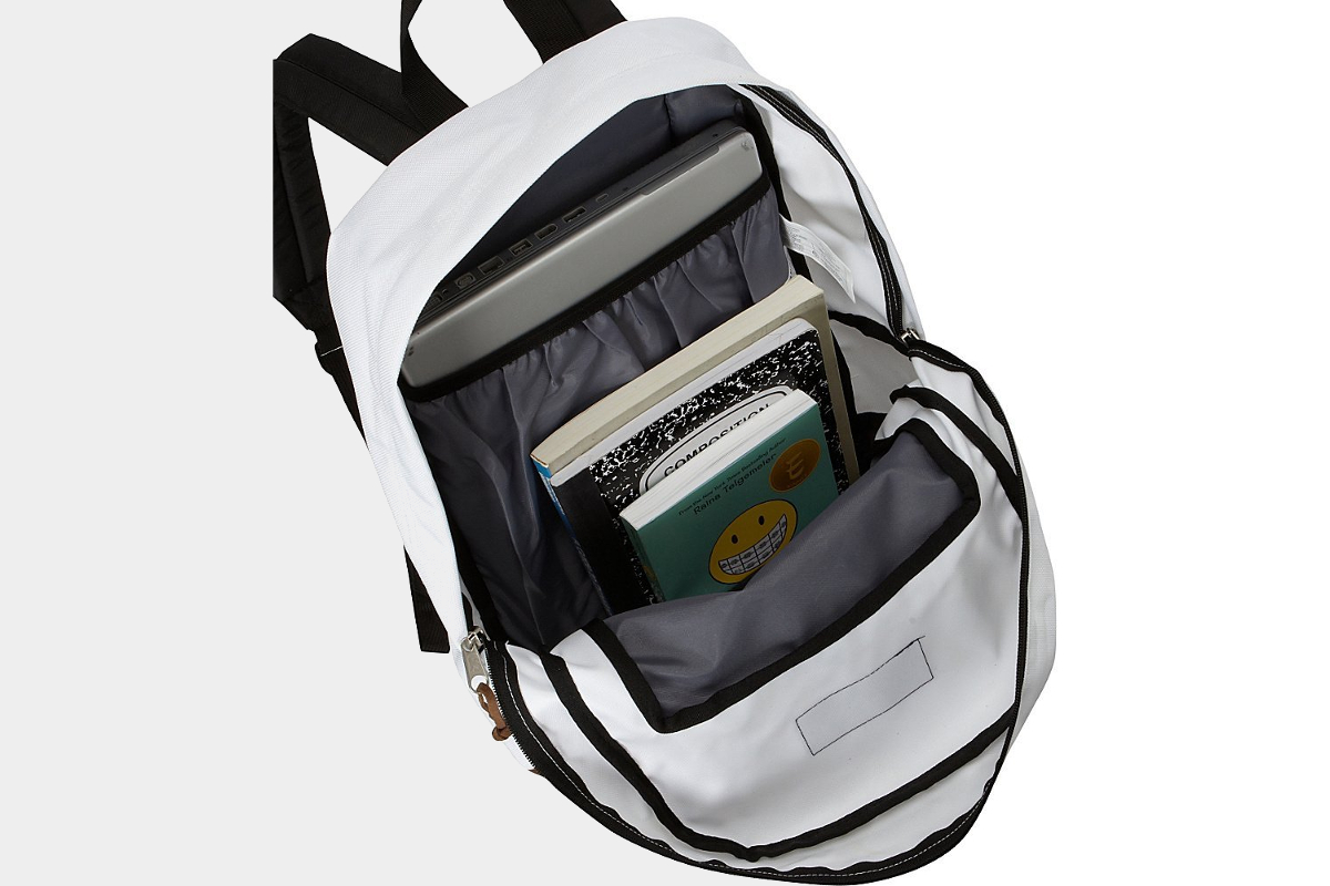 Interior view of JanSport laptop backpack.