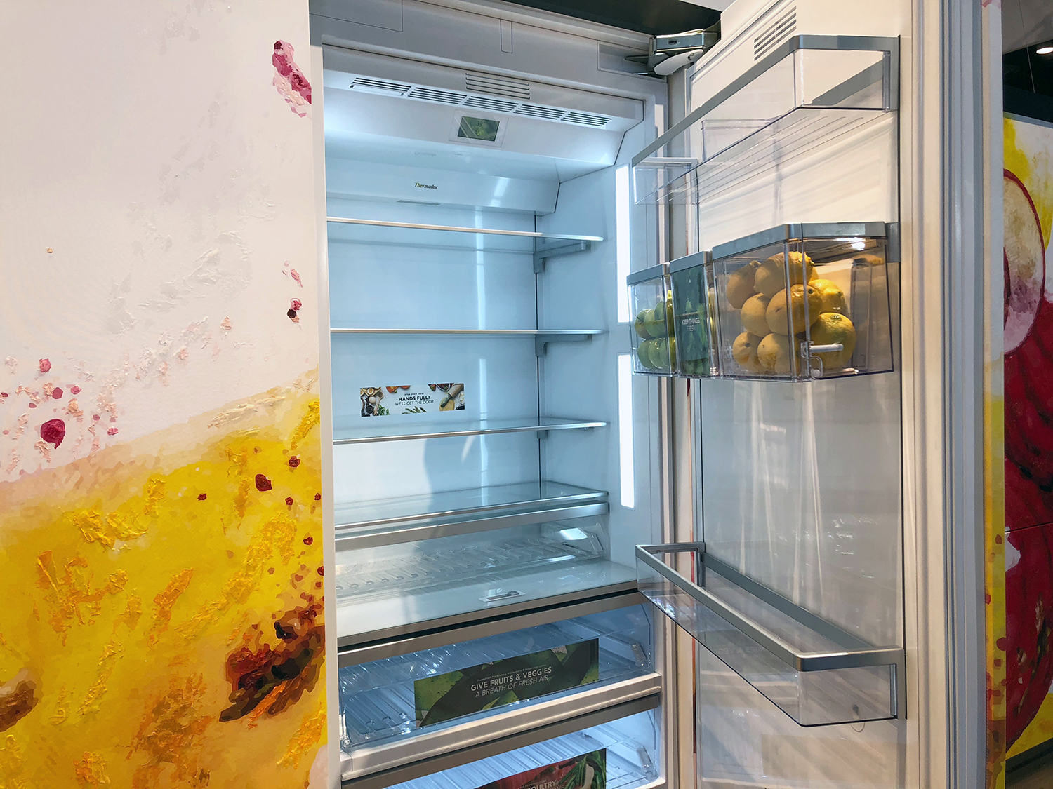 dacor porcelain fridge thermador delicate produce bins